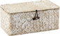 Hipiwe Wicker Shelf Baskets with Lid, Woven Seagrass Storage Basket Bin Rectangular Household Basket Boxes for Shelf Home Organizer and Decor, Whitewash X-Small
