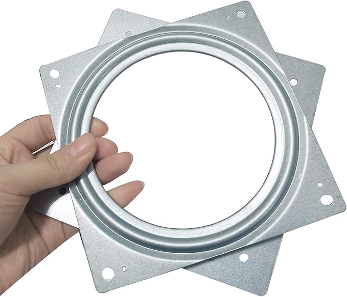 6Inch Lazy Susan Hardware, 10 Pack Square Rotating Bearing Plate, 500lbs Capacity Lazy Susan Turntable Bearing for for Serving Trays, Kitchen Storage Racks, Craft Table, Zinc Plated Steel Swivel Plate