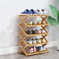 5 Tier Bamboo Shoe Rack,Portable Folding Shoe Storage Rack,Without Installation Small Shoe Rack Perfect for Corridors, Bedrooms and Small Spaces (5 Tier)