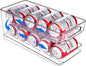 Rolling Soda Can Organizer for Refrigerator Can Dispenser for Beer Soda Seltzer Pop Can Soda Organizer for 10 Standard Size 11.15oz or 12oz Cans Holder Storage Pantry Organization