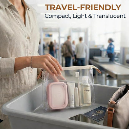 AIMAIAIMAI Compact Leakproof Travel Soap Case, Silicone Travel Soap Container, Portable Soap Box with Drainage Layer, Shatterproof Soap Holder for Bathroom, Gym (Pink)