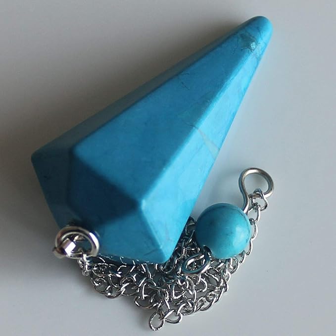Faceted Mixed gemstone crystal pendulum point reiki chakra pendant bead Chain 6''