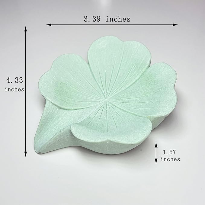 Soap Dish Soap Holder Self-Draining Soap Dish, Resin Bar Soap Holder, Lucky Four-Leaf Clover Shape Soap Tray Soap Saver for Bathroom,Kitchen,Sink,Bathtub, Easy Cleaning and Keep Dry