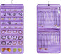 Dual-sided Hanging Jewelry Organizer Necklace Holder Jewelries Storage with 34 Zippered Pockets and 14 Dustproof Hook Loops (PURPLE)