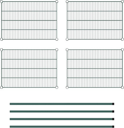 Commercial NSF Listed Green Epoxy Stationary Wire Shelving Kit 21" x 30" x 54", with 4 Shelves Perfect for Warehouse, Walk-in Refrigerator, Freezer, Grocery Store, Restaurant, Dishroom