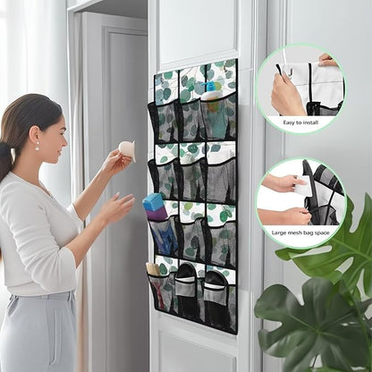 Leaves Over the Door Shoe Organizer,12 Large Breathable Mesh Pockets,Space Saving Hanging Storage Holder,Closet Rack Hanger Hangs on Closets for Shoes,Accessories,Home Essentials