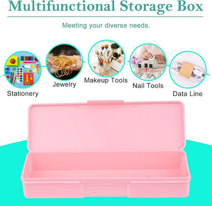 Lokyango 4-Piece Plastic Storage Box for Nail Tools - Multicolor Manicure & Pedicure Supply Organizer