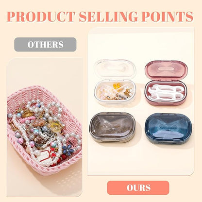 4 Pcs Qtip Holder Hair Tie organizer Small Container Portable Travel Qtips Case Cotton Swab Holder Flosser Dispenser 4 Soft Colors 3.94 x 2.76 Inch