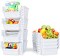 TidyFriend 4 Pack Stackable Storage Bins Open Front for Pantry Organizers and Storage, Plastic Storage Bins, Dorm Room Essentials, Pantry Storage for Snacks, Toiletries, and Small Essentials (White)
