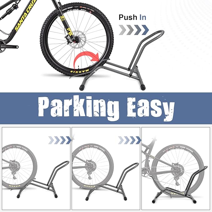 Bike Floor Stand for Mountain MTB & Road Bicycles 23c-4.0 inch Wide Tire 20-29 inch Tire Indoor Outdoor Bike Rack Bicycle Floor Stand (Gray(2 Pack))