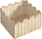 Scalloped Basket, Wicker Storage Baskets, Hand Woven Baskets for Shelves,Natural Baskets for Organizing (Rattan&S-9.5" L x 9.5" W x 5.6" H)