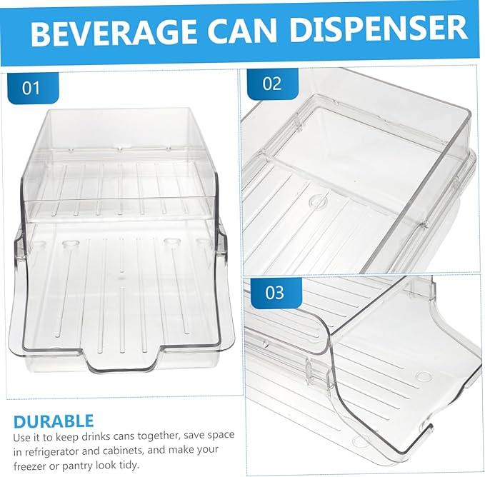 Zerodeko Freeze Beverage Holder Can Organizer for Fridge Plastic Soda Can Organizer Rack