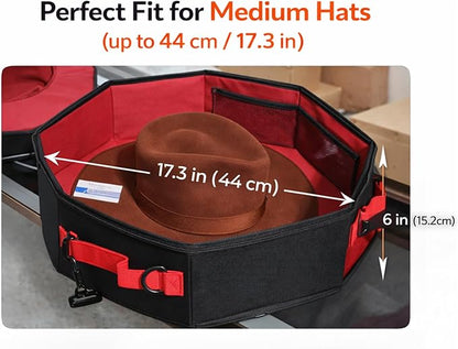 | Premium Foldable & Lightweight Hat Box – Western & Fedora Storage – Water-Resistant Oxford Travel Case – Reinforced Lid – Ideal Gift for Holidays, Birthday & Christmas