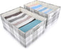 ANMINY 2 Pack Extra Large Closet Storage Baskets for Shelves, 20 x 14 Inch Collapsible Fabric Storage Bins Washable Cloth Closet Organizing Bins Decorative Storage Baskets with Handles, Light Gray