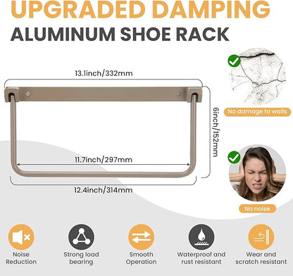 Rv Shoe Rack Wall Mounted 4 Packs-Aluminum Camper Wall Hanging Shoe Rack,Foldable Rv Shoe Organizer Shelf,Effective Shoe Storage Rack for Various Footwear, Travel Trailers And Campers