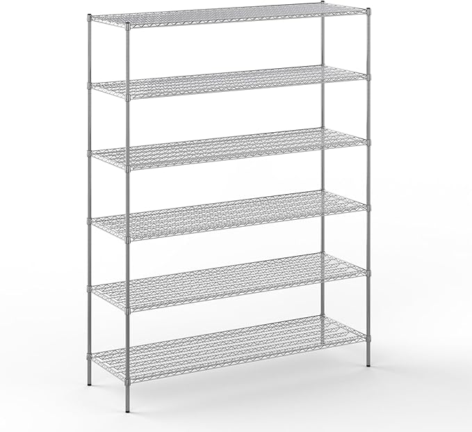 24" Deep x 72" Wide x 96" Height Wire Shelving Kit | 6-Tier | NSF Commercial Storage Rack Unit