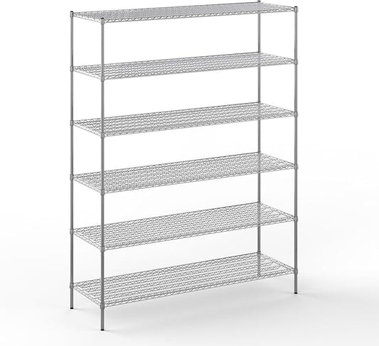24" Deep x 72" Wide x 96" Height Wire Shelving Kit | 6-Tier | NSF Commercial Storage Rack Unit
