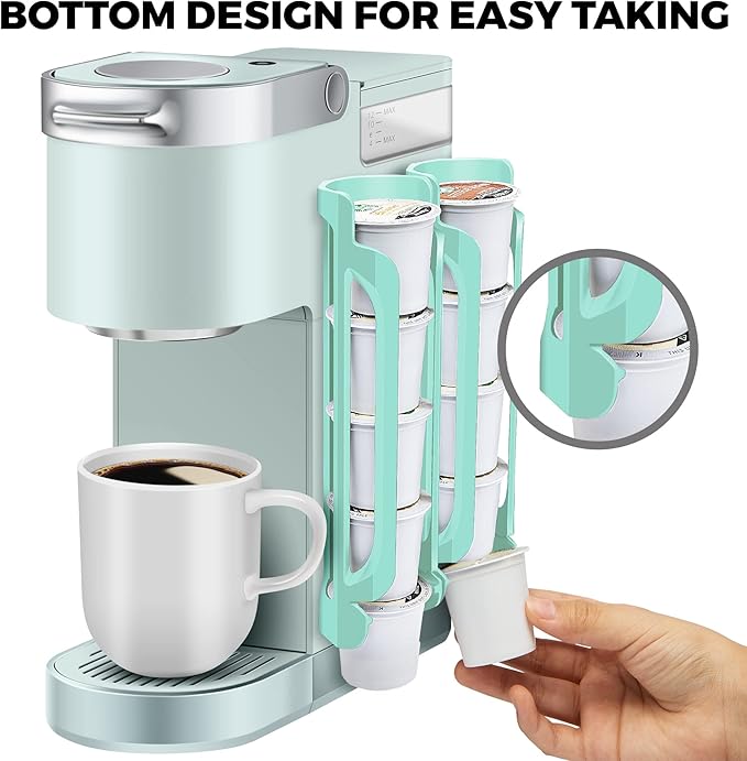 K Cup Holder for Keurig: Coffee Pod Holder for Counter Small Space - Kcup holders for Wall Mount (2, Oasis Blue)