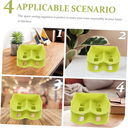 4pcs Unique Design Can Organizer Stackable Wine Bottle Holder Corner Storage Rack for Pantry Kitchen