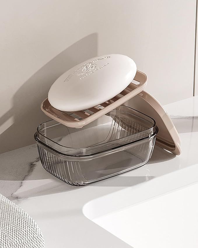 Doter Travel Soap Case, Leakproof Soap Container with Lid, Portable Bar Soap Holder for Traveling, Transparently Soap Dishes for Bathroom, Shower, Gym, School, Camping, Vacation, Outdoor
