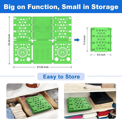 BoxLegend V3 Shirt Folder Board Tshirt Clothes Folder Folding Board Durable Laundry Sorter Helper Liner, Green