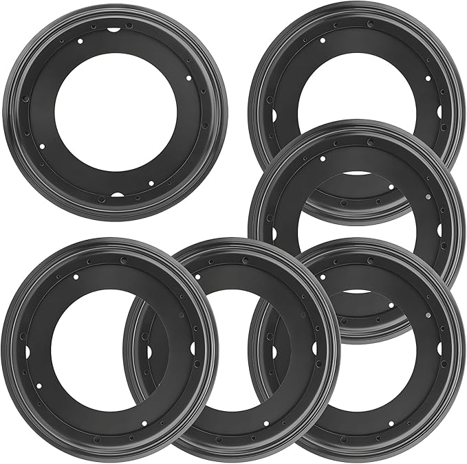 6 Packs 12'' Lazy Susan Hardware, Heavy Duty 5/16''Thick Turntable Bearing Swivel Pate for Rotating Table, Book Case, Serving Tray, Corner Shelves, Kitchen, DVD Tower, Shoe Rack, Black