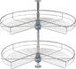 Dowell Base Cabinet Kidney Shape Dia.32 270° Lazy Susan, 2 Shelves, Kitchen Base Corner Cabinet Organizer (Chrome 4001 270 32)
