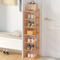 MHXW SXPN Bamboo Free Standing Shoe Rack Shelf Multi Tier Tall Wooden Stackable Shoes Rack Organizer for Closet Front Door Entrance Narrow Vertical Shoe Storage (Nature, 7 Tiers)