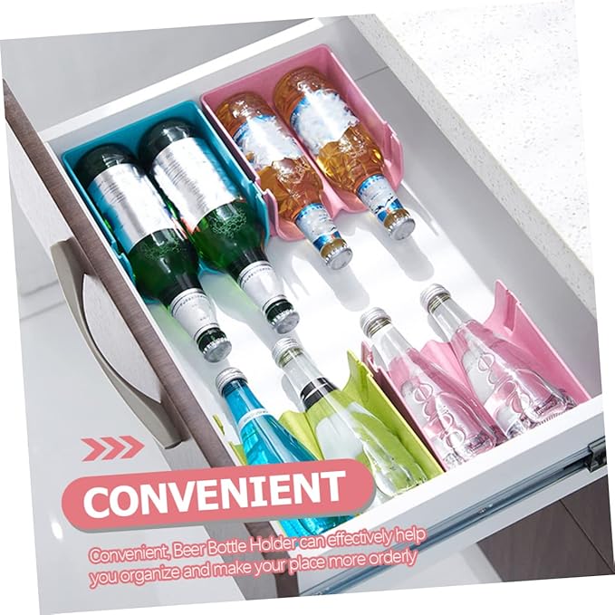 Garneck 3pcs Beer Storage Rack Soda Can Dispenser Plastic Beer Organizer Kitchen Storage Organizer Fridge Bottle Holder