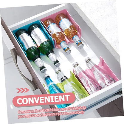 Garneck 3pcs Beer Storage Rack Soda Can Dispenser Plastic Beer Organizer Kitchen Storage Organizer Fridge Bottle Holder