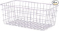 Whitmor 4 Pack Lavender Wire Storage Baskets for Organizing Office, Metal Storage for Pantry, Kitchen Bins & Freezer