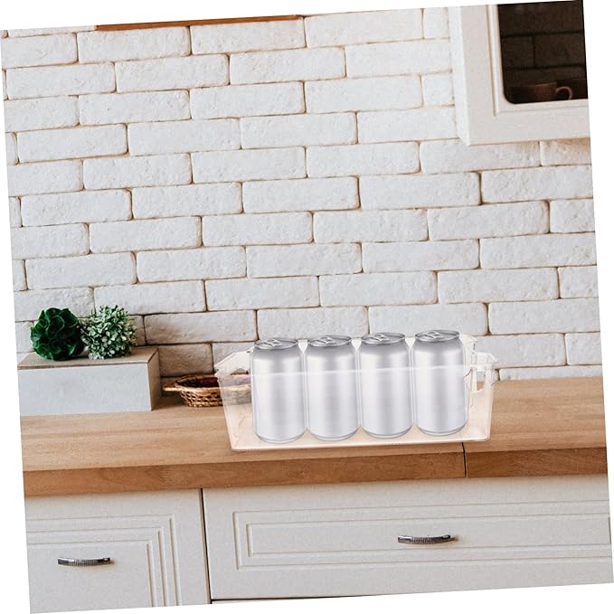 Refrigerator Organizer Bin for Drinks Clear Rolling Soda Can Dispenser with Drawer Design Space-saving Beverage Holder for Beer Soda and More for Fridge Storage
