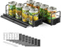 SpaceAid Pull Out Spice Rack Organizer for Cabinet, Heavy Duty Slide Out Seasoning Kitchen Organizer, Cabinet Organizer, with Labels, 7.7" W x10.8 D x4 H, 2 Drawers 1-Tier
