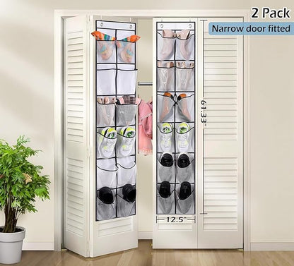 MISSLO Over The Door Shoe Organizer Bundle 30 Pairs Over the Door Shoe Organizer