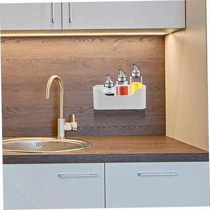 2pcs Adhesive Kitchen Shelves Wall-mounted Pantry Door Organizers Storage Box for Makeup Bathroom Wall Lid Holder