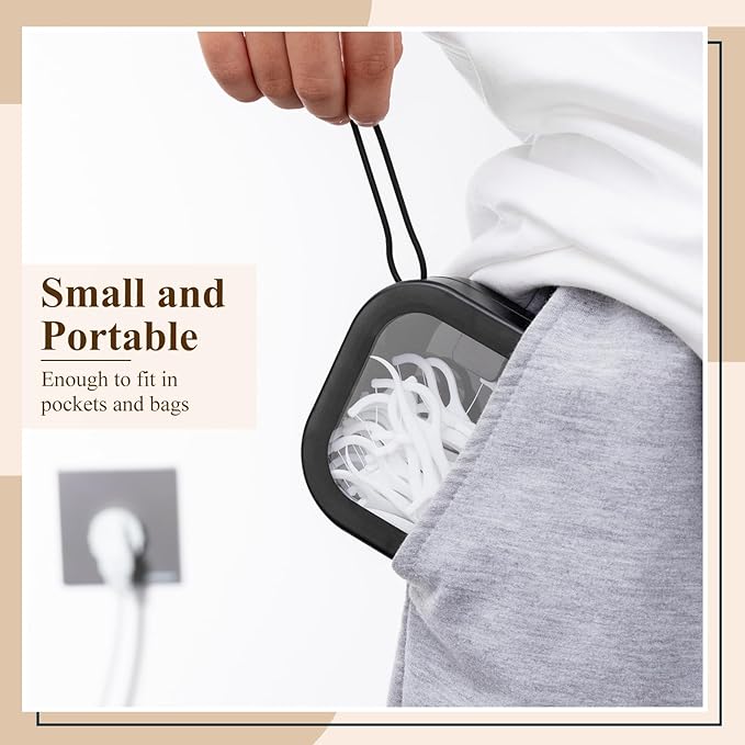 Kathfly 2 Pack Hair Tie Organizer Portable Hairband Holder Portable Hair Accessories Organizer Hanging Storage Container for Cotton Swab Bobby Pin Small Items on Desktop(Black)