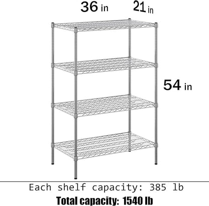 21" Deep x 36" Wide x 54" Height Wire Shelving Kit | 4-Tier | NSF Commercial Storage Rack Unit