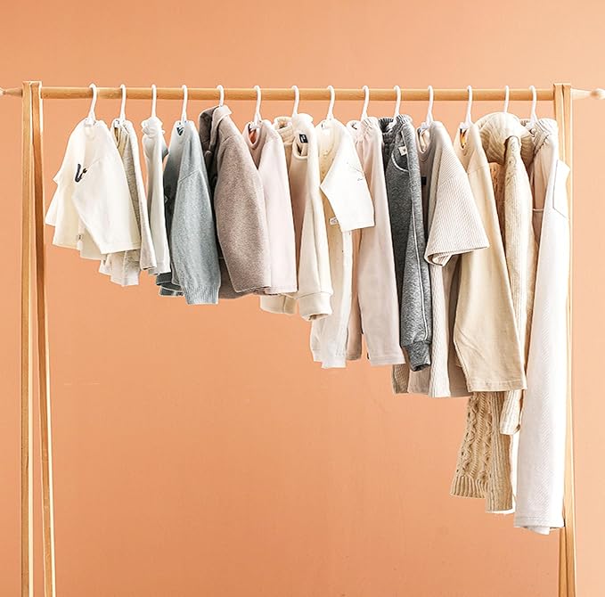 Baby Hangers,20pack White Kids Clothes Hanger, 11-14" Adjustable Infant Hanger, Non-Slip and Children Outfit Bear Hanger for Girl Boy Toddler Kids Child.