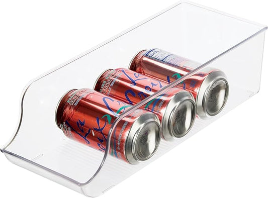 OGGI Soda Can Holder - Comfortably Holds 9 Cans (14" x 5.5" x 4") - Ideal for Kitchen Organization, Pantry Storage, Fridge Organizing, Clear