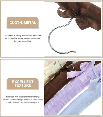 5Pcs Satin Padded Hangers Anti Slip Clothes Hangers Sweater Hangers Dress Shirt Hanger for Wedding Dresses Hangers Party Favors