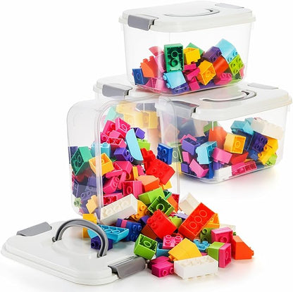Elsjoy 8 Pack 5.5 Quart Plastic Storage Bins with Lid and Handle, Clear Latch Storage Box Stackable Organizing Bins, Lidded Storage Container for Home, Office