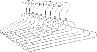 16" Quality Metal Hangers, 10-Pack, Swivel Hook, Stainless Steel Heavy Duty Wire Clothes Hangers, Heavy-Duty Clothes, Jacket, Shirt, Pants, Suit Hangers (10, 16" inch)