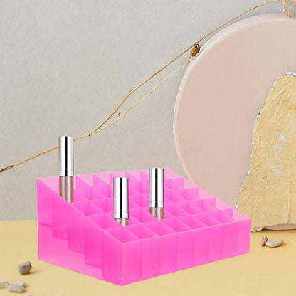 Cabilock Lipstick Storage Box 40 Slots Cosmetic Holder Dustproof Makeup Palette Organizer Makeup Shelf