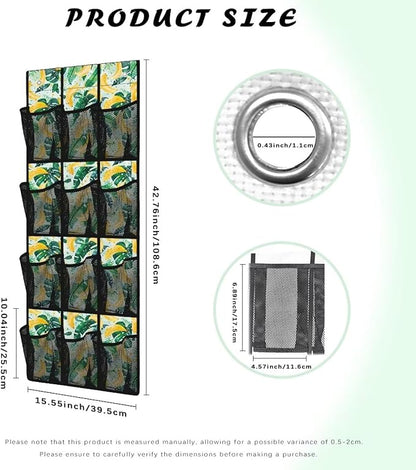 Banana Hanging Shoe Organizer,Shoe Organizer Door Hanger with 12 Mesh Large Pockets,Behind Door Shoes Hang Holder Rack
