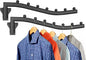 Folding Clothes Hanger Rack Swing Arm Hook Holder Clothing Hanging Garment Drying Closet Rod Storage Organizer Wall Mount Space Saving for Closet Organizer Bathroom Bedroom Laundry 2 Pack Black