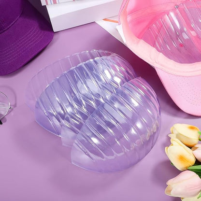 NUOBESTY 25Pcs Hat Shaper Insert for Kids Baseball Caps, Plastic Half Circle Hat Support Inner Holder, 54cm Small Size Crown Stiffener, Anti-Deformation Cap Liner for Storage & Travel