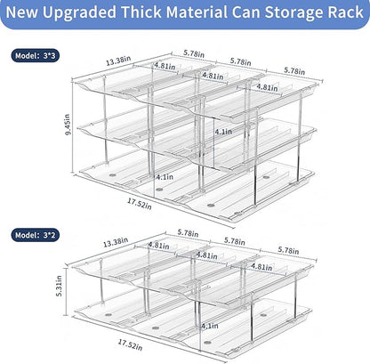 Jsyrjing Can Organizer for Pantry and 2 Pack Adjustable Width Soda Can Dispense for Refrigerator