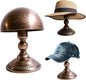 CHADWICK Hat Stand Vintage Style Dome Shape Freestanding Hat Stands for Display Metal Hat Display Stand Cowboy Hat Rack Wig Holder Hat Rack Stand Helmets Wigs Hats Caps Stand (Grey)