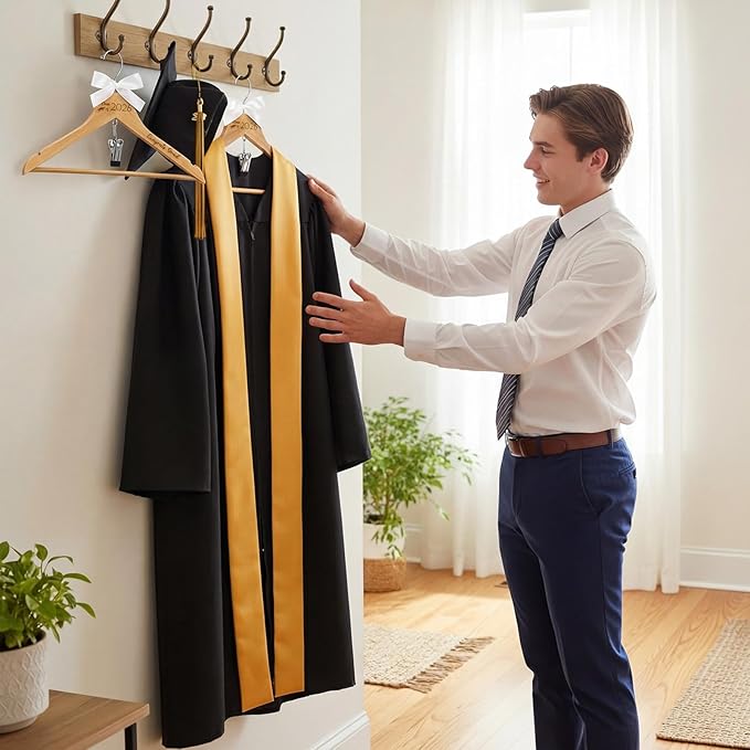 Reallnaive Congrats Grad Hanger for Graduation Gown Sash Class of 2026 Graduation Gift School Grad Hanger Graduate Congratulation Ceremony Keepsake Favor