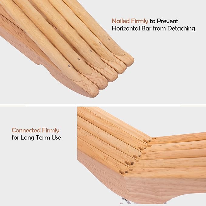 Solid Wooden Hangers 30 Pack, Wood Suit Hangers with Extra Smooth Finish, Precisely Cut Notches & Chrome Swivel Hook, Wooden Clothes Hangers for Shirt Coat Jacket Dress, Natural